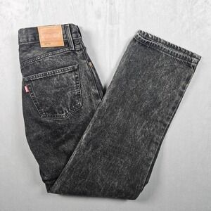 Levi's 501 90s Premium Jeans Mens 28x32 (Fits 30x31) Black Acid Wash Denim Big E